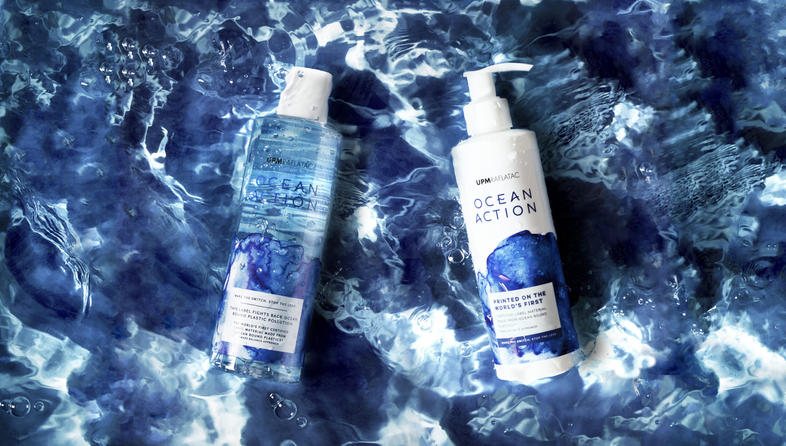 Ocean Action etikettmaterial på produkt
