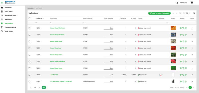 Web4Labels sida